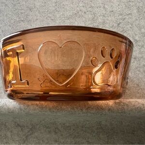 Stanley Amber Dog Bowl with Paw Design